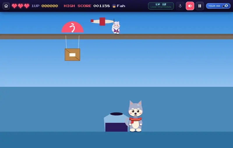 Letter Blotch, Japanese, level 12